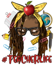 Load image into Gallery viewer, Afro TeacherLife Messy Bun Graphic T. Male or Female Customization