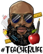 Load image into Gallery viewer, Afro TeacherLife Messy Bun Graphic T. Male or Female Customization