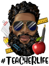 Load image into Gallery viewer, Afro TeacherLife Messy Bun Graphic T. Male or Female Customization