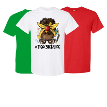 Load image into Gallery viewer, Afro TeacherLife Messy Bun Graphic T. Male or Female Customization